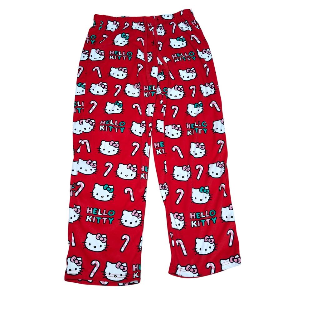 Sanrio Hello Kitty Christmas Red Candy Canes Pajama Pants Medium